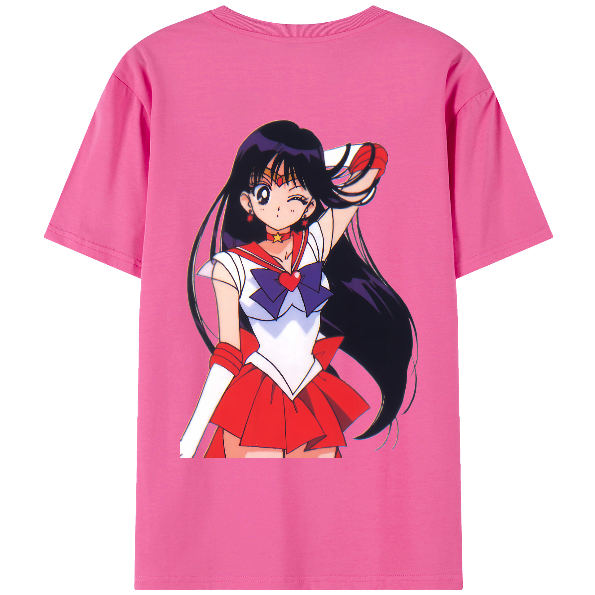 （画像用） 美少女戦士セーラームーン 火野レイ ひの レイ Sailor Moon Hino Rei （セーラーマーズ,Sailor Mars） レディース半袖Tシャツ(バックプリント)